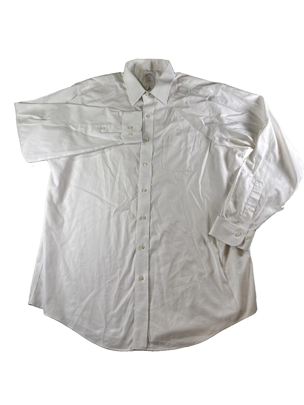 Brooks Brothers Men's 17 6/7 White Dress Shirt 346 Regular Fit Cotton